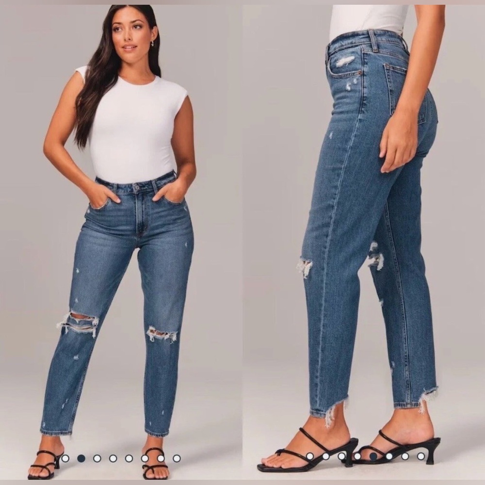 NEW!!‎ Curve Love High Rise Mom Jean Size 25 Short Distressed Dark Wash